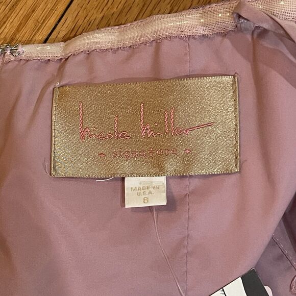 Nicole Miller Runway Gala Party Couture Dress Gown Size 8 Semi Metallic NEW TAGS - Picture 11 of 15